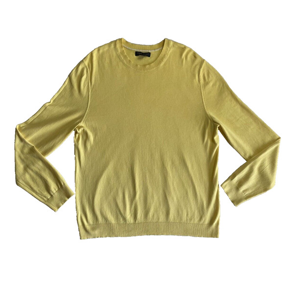 Banana Republic Men’s Yellow Cotton Cashmere Crew Neck Sweater Size XL - Picture 1 of 8